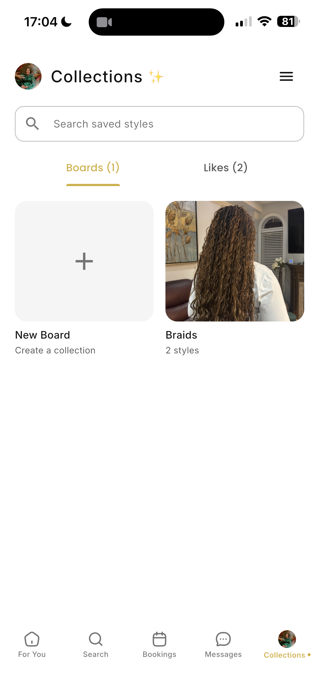 Glammr collections screen preview